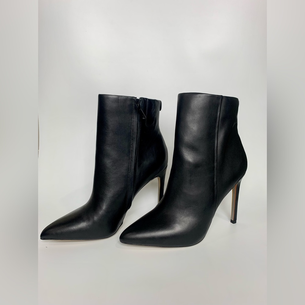Sam Edelman Women’s Wrenley Black Leather Boots Size Wide 9.5 US
